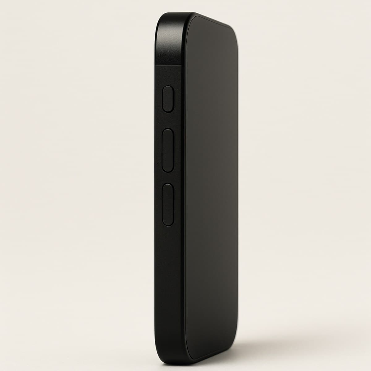 iPhone 17 Pro Max — Linkerkant: actieknop en volumeknoppen