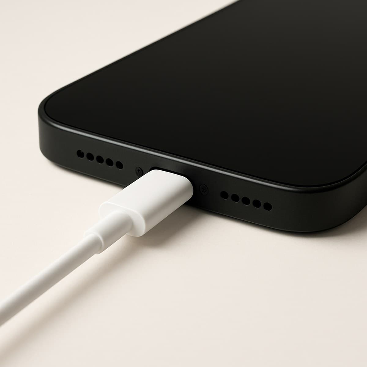 iPhone 17 Pro Max — Onderkant: USB-C met USB 3-snelheid